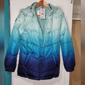 Girls Justice Aqua Classic Puffer Jacket
